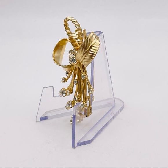 Dazzling Vintage Sarah Coventry Rhinestone Spray and Bow Brooch Estate Pc - Picture 10 of 16